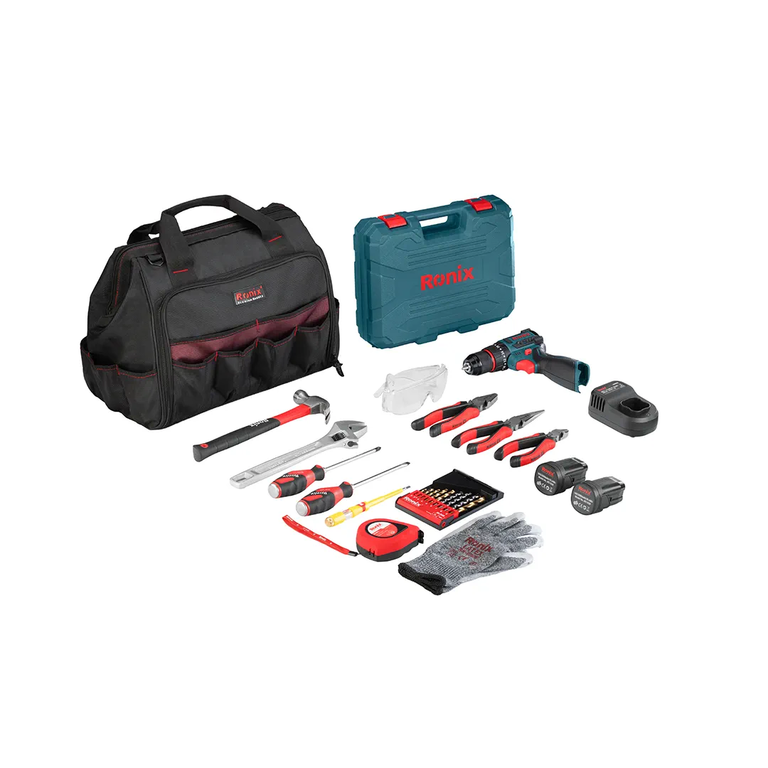 کیت دریل شارژی و متعلقات رونیکس مدل RS-3004