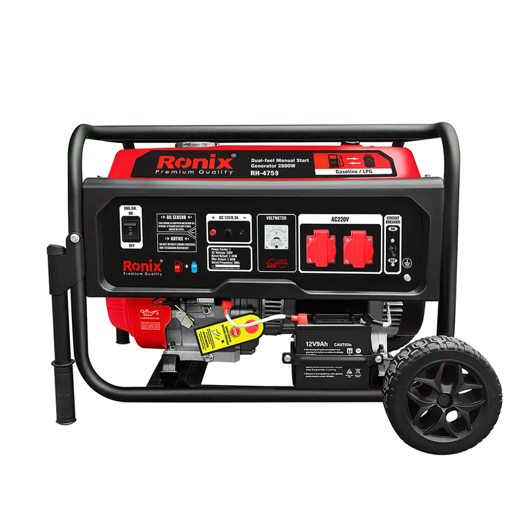 رونیکس مدل RH-4759 ژنراتور 7500وات دوگانه سوز هندلی