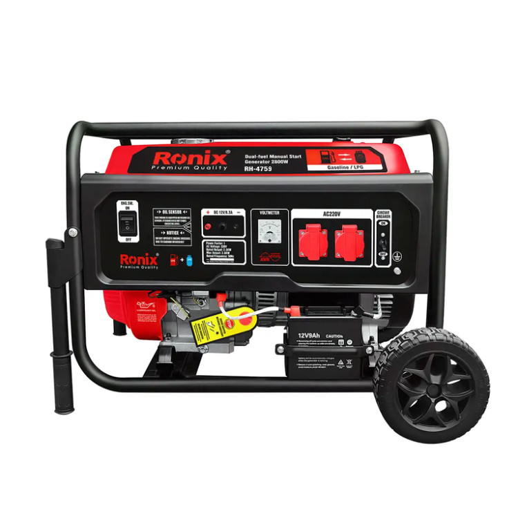 رونیکس مدل RH-4759 ژنراتور 7500وات دوگانه سوز هندلی